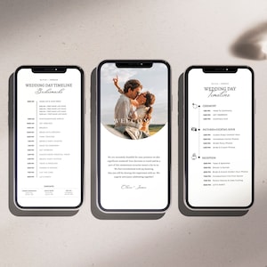 Wedding party timeline mobile, Modern Wedding Timeline Template, Wedding day bridal party schedule, Wedding weekend itinerary template, 061