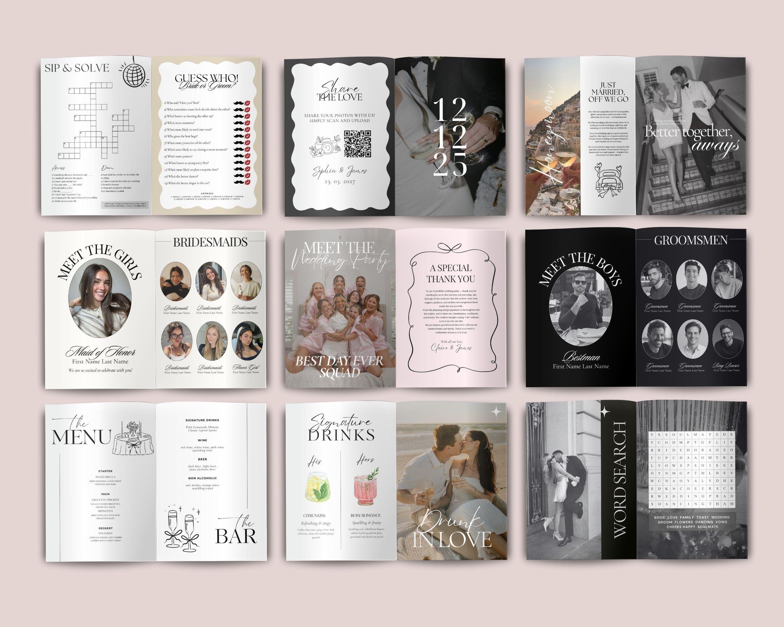 Wedding Magazine Template, Wedding Program Template, Wedding Booklet ...