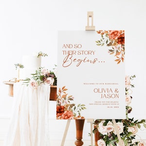 Canva Rehearsal Dinner Sign template, The Night Before Wedding Welcome Sign Template, Wedding Rehearsal Dinner Welcome Sign, 097-1