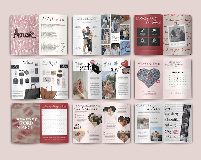 Canva Couple Magazine Template, Custom Anniversary Gift for Boyfriend ...