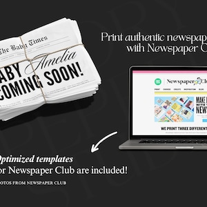 Large newspaper baby announcement, Canva newspaper pregnancy announcement, Pregnancy announcement newspaper, Newspaper baby shower, 088 image 10