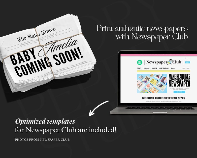 Large newspaper baby announcement, Canva newspaper pregnancy announcement, Pregnancy announcement newspaper, Newspaper baby shower, 088 image 10