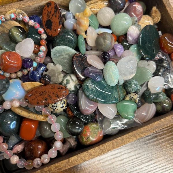 Mystery Crystal Scoop by Weight , Carving, Animal , Jewelry , Tumbles , Heart , Sphere