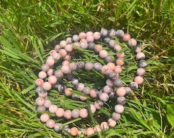Pink Zebra Jasper Stretch Bracelet