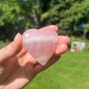 Rose Quartz Heart ; Crystal Carving