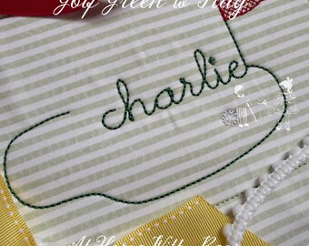 Golf Green with Flag Name + Monogram Frame, 8 sizes, Embroidery Machine Digital File