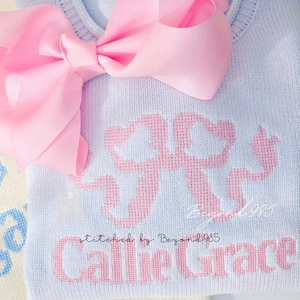 Cross Stitch Bow Embroidery Machine Digital File