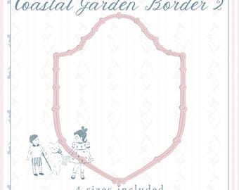Coastal Garden Border 2, 4 Sizes Included, Embroidery Machine Digital File