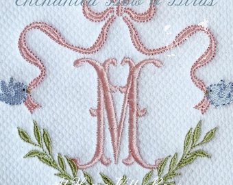 Enchanted Bow with Birds, Embroidery Machine Digital File