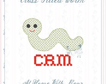 Cross Filled Worm, Embroidery Machine Digital File