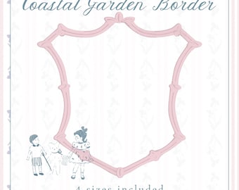 Coastal Garden Border, 4 sizes, Embroidery Machine Digital File