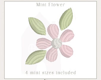 Mini Flower, 4 sizes included, Embroidery Machine Digital File