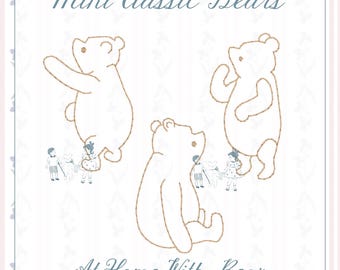 Mini Classic Bears, 5 sizes for each, Embroidery Machine Digital File