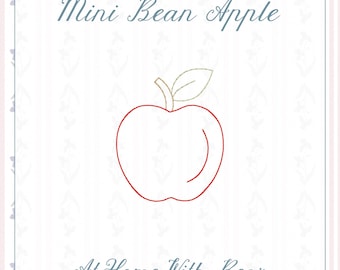 Mini Bean Stitch Apple, 8 sizes included, embroidery machine digital file