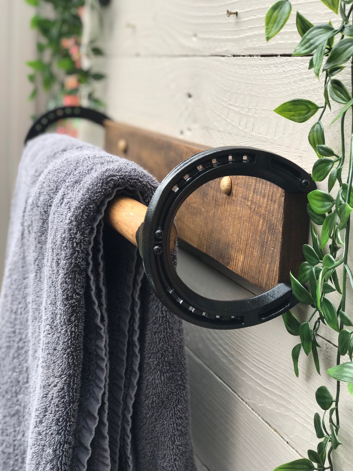 Quirky Rustic Horseshoe Towel Rail Etsy