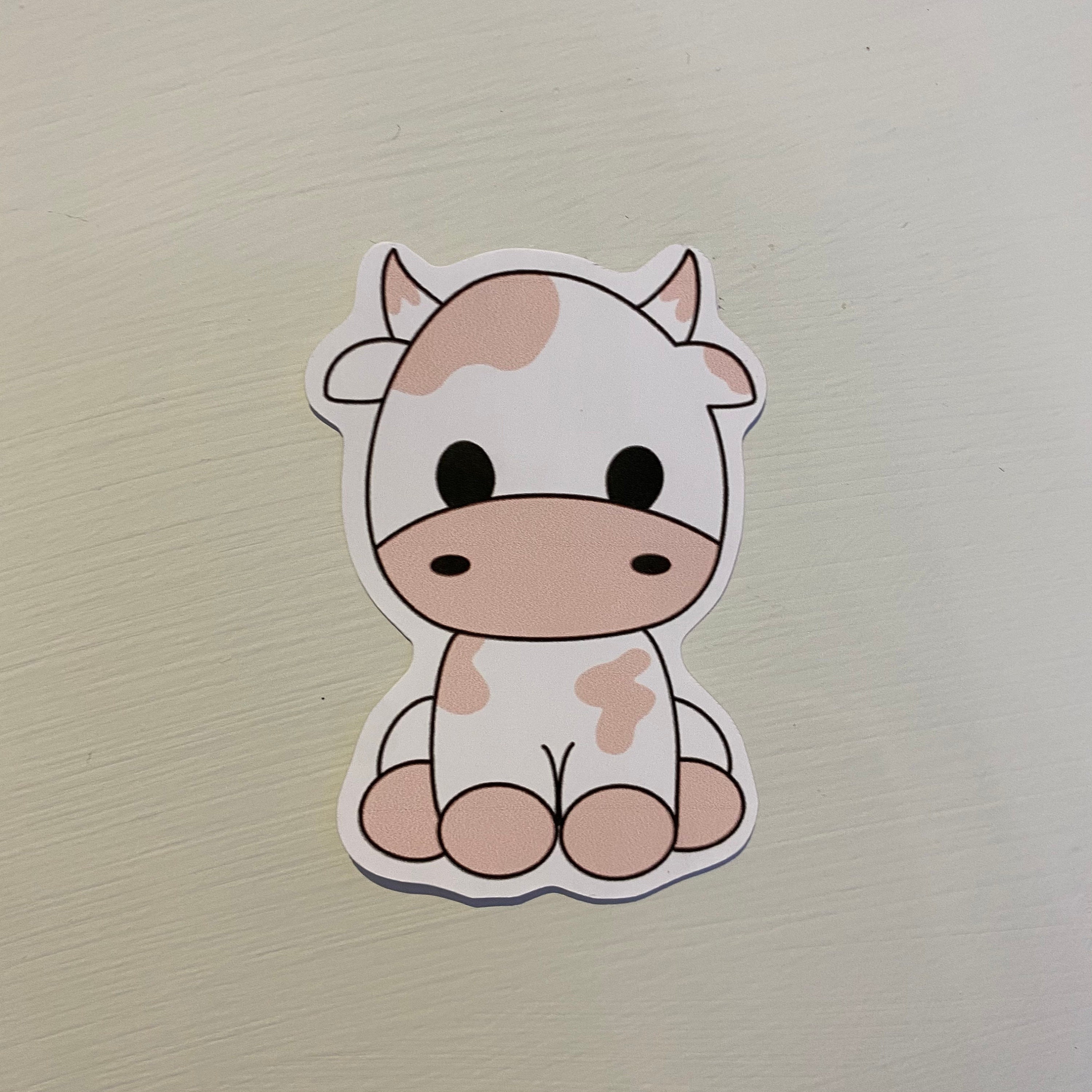 Pastel cartoon cow sticker Etsy