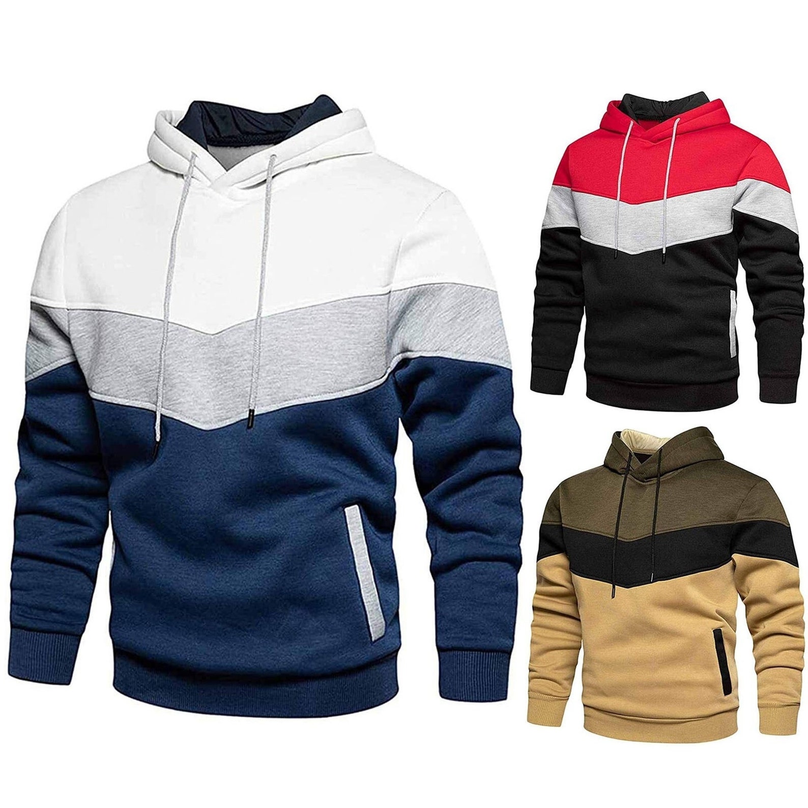 JMIERR Sweatshirt Herren Mit Reißverschluss - Baumwolle Hoodie Für Winter 2025