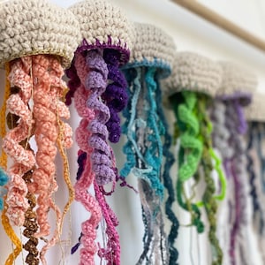 Candy Colored Crocheted / Macrame Jellyfish