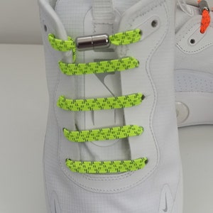 CORDONES ELÁSTICOS Amarillo Fluorescente para zapatillas y tenis para adultos y niños, cordones originales de colores fluorescentes, cordones boutique magic lace