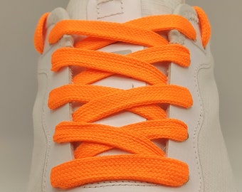 orange dress shoe laces Waxed Cotton 1/4" Flat Dress Laces - Citrus Orange (2 Pair Pack) Shoelaces