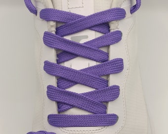 Flat purple cotton laces, purple colored laces, high roller basketball laces, colored shoe laces, original flat purple laces