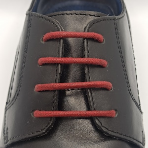 City shoe laces, Round waxed cotton laces in burgundy color, casual shoe lace, dress shoelace boot sneaker derbies
