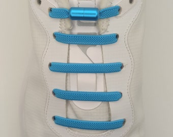 ELASTIC shoe laces Light blue for sneakers and tennis shoes for adults and children, original plain color laces, magic boutique laces