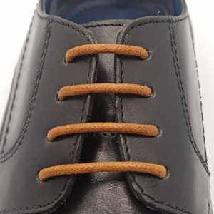 Cordones de zapatos de ciudad, Cordones redondos de algodón encerado en color marrón, cordones de zapatos casuales, cordones de vestir, zapatillas de deporte de bota de ciudad derbie