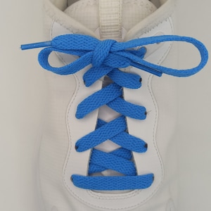 LACES Children flat in cotton, blue color shoelace shoelaces for child baby sneaker, color shoes lace, plain original flat shoelace
