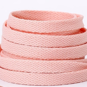 Flat pink laces in cotton, pink laces, laces for high roller sneaker, colored shoe laces, original pink flat laces