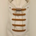 ELASTIC Brown shoe laces for adult and child sneakers and tennis shoes, original plain color laces, magic lace product logo