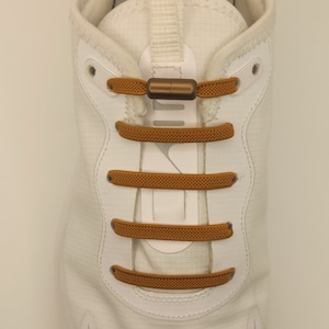 ELASTIC Brown shoe laces for adult and child sneakers and tennis shoes, original plain color laces, magic lace