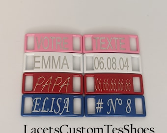 Personalized shoe jewelry, personalized engraved charm, sneaker shoelace buckle, original identification bracelet, friend gift idea