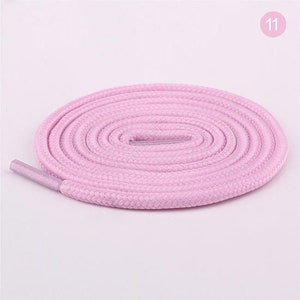 Roller skate shoelace sport boots, Round color laces in pink cotton, pink braided rope shoelace, shoelace for high rise shoe