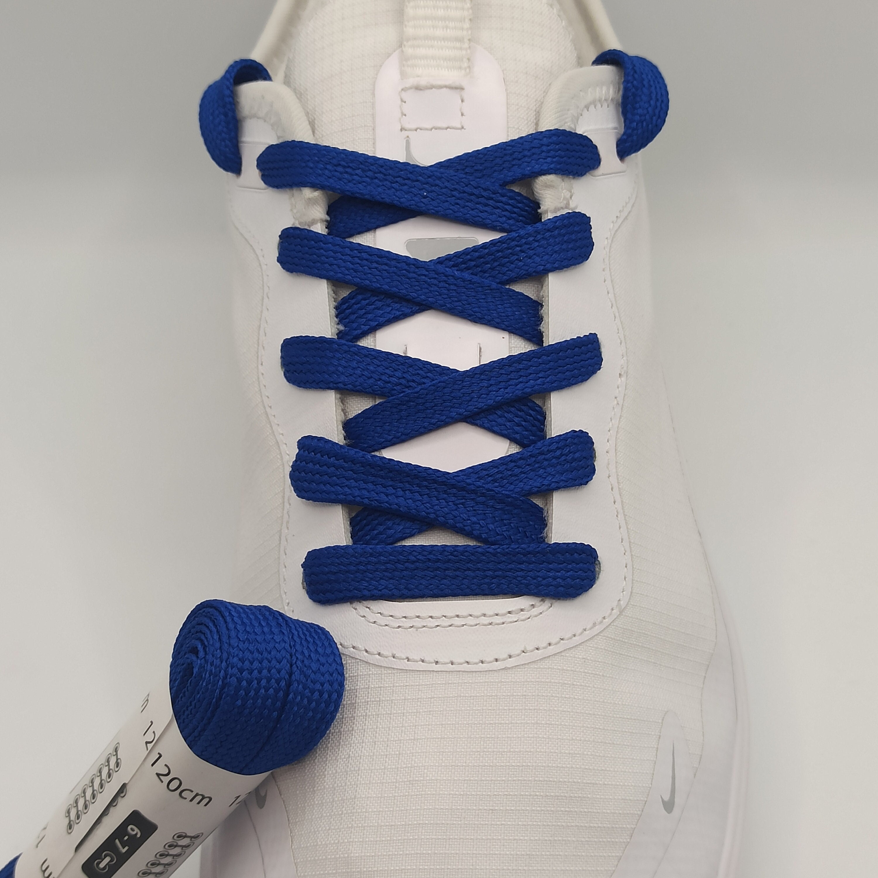 White shoes blue laces sale