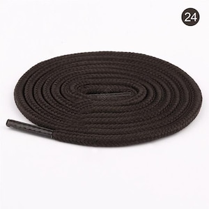 Roller skate laces sport boots, dark brown round laces, brown braided rope lace, lace for high rise shoe