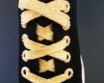 Acquista Sneakers Glitter Con Lacci In Raso Esclusive Colori Argento E Oro Su Sc - Foto 7