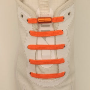 Cordones ELÁSTICOS Naranja para baloncesto y tenis para adultos y niños, cordones originales color liso, encaje boutique magic lace