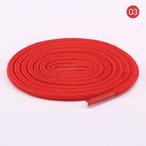 Roller skate shoelace sport boots, Red cotton color round shoelaces, red braided rope shoelace, shoelace for high rise shoe