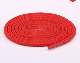 Stivali sportivi con lacci per pattini a rotelle, lacci rotondi in cotone rosso, lacci in corda intrecciata rossa, lacci per scarpe alte