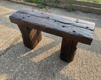 Rustic Garden Bench Made From Old Railway Sleeper Etsy