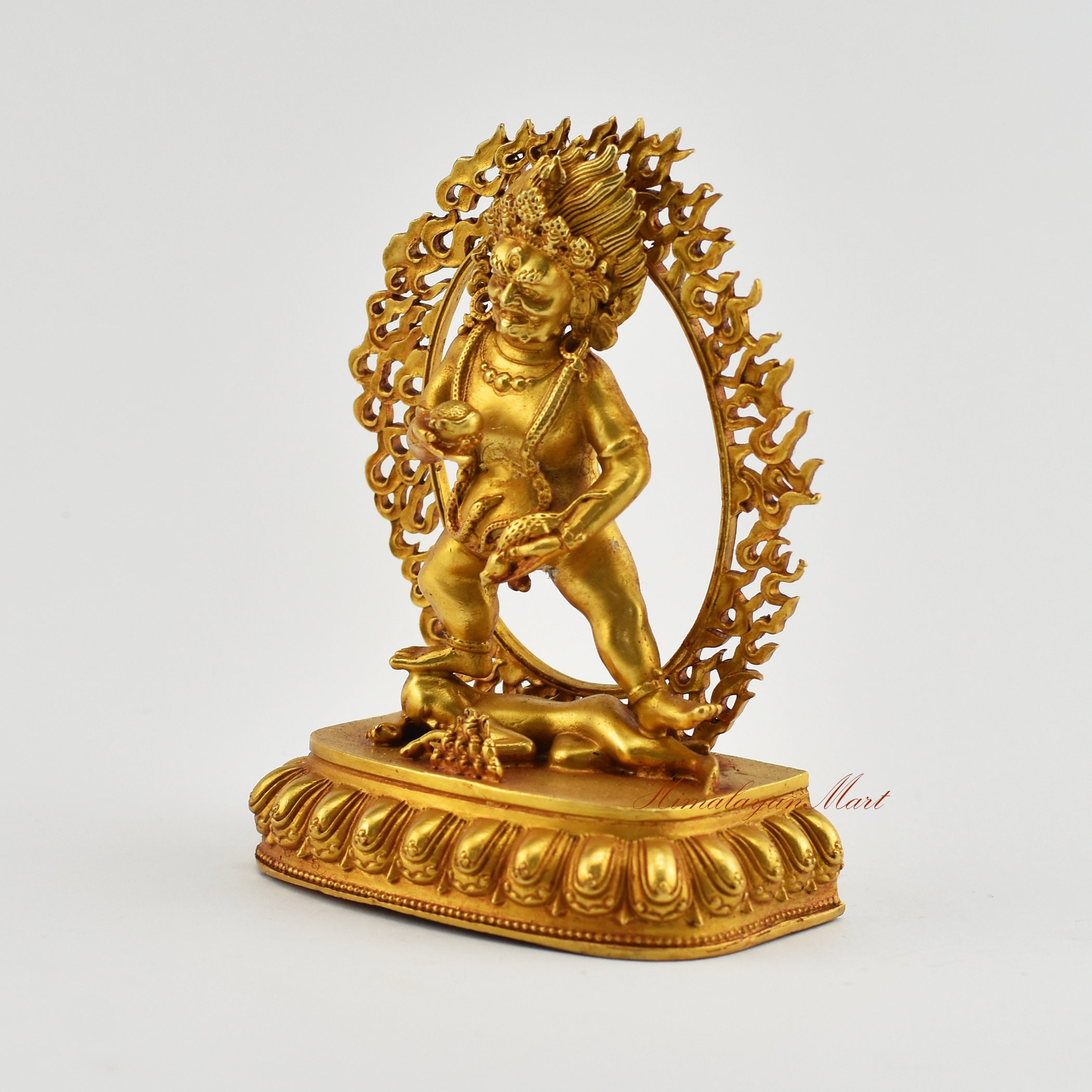 金メッキの黒いザンバラ像：チベット仏教のクベーラ銅製ルパ - Etsy 日本