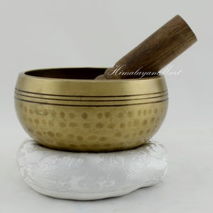 Handmade Four Metal Singing Bowl Set: Beaten Tibetan Bowl, Nepal