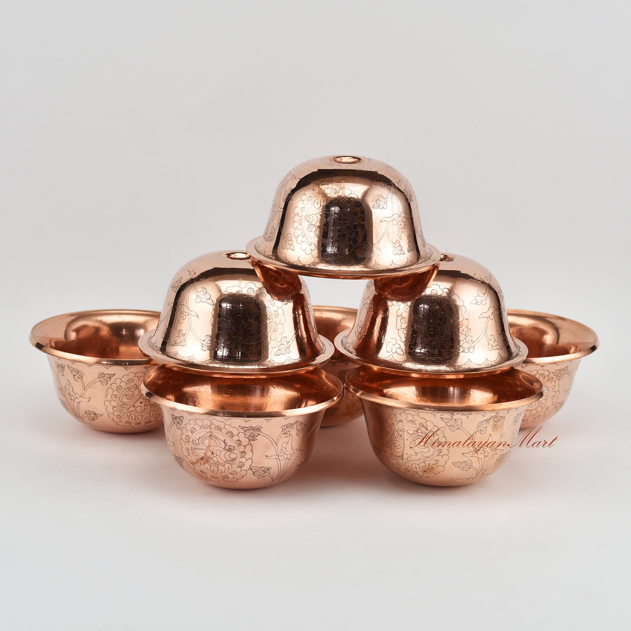 銅合金製供物ボウルセット：手彫りの祭壇装飾 - Etsy 日本
