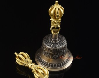 Genuine Quality Tibetan Buddhist Vajra (dorje) & Bell (ghanta) Set