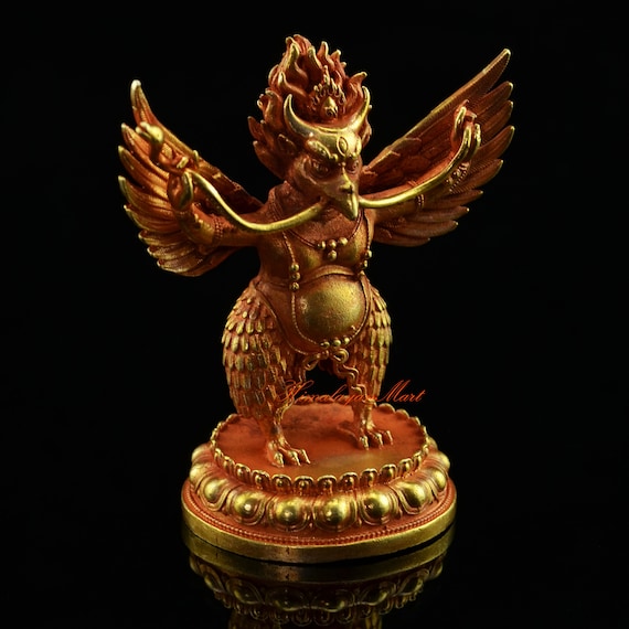 金メッキのガルーダ像 - 鳥の王、ネパール銅彫刻（3.5インチ） - Etsy 日本