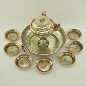 Fine Quality Hand Made Tibetan Buddhist Ritual Jambala Water Offering / Chutor Water Offering / Water Torma Set from Patan, Nepal