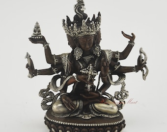 ナーガ像　ヒンドゥー　仏教　時代物　チベット　銅像　龍樹観音 ナーガ像 ヒンドゥー 仏教 時代物 チベット 銅像 龍樹観音
