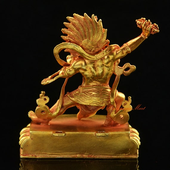 金メッキのヴァジュラパーニ像：銅製のチャナドルジェ祭壇彫刻 - Etsy 日本