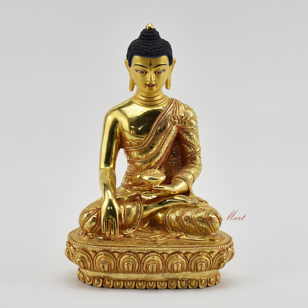 ブッタ生誕地ネパール製上質なブッタ像ー金メッキ 【公式通販】